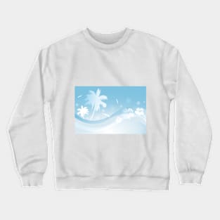 Tropical background in blue colors Crewneck Sweatshirt